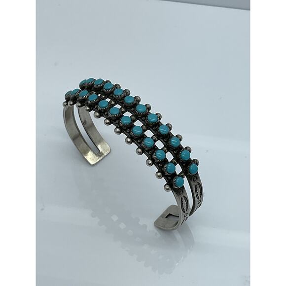 Fred Harvey Bell Trading Sterling Silver 925 Turquoise Cuff Bracelet - Picture 3 of 16
